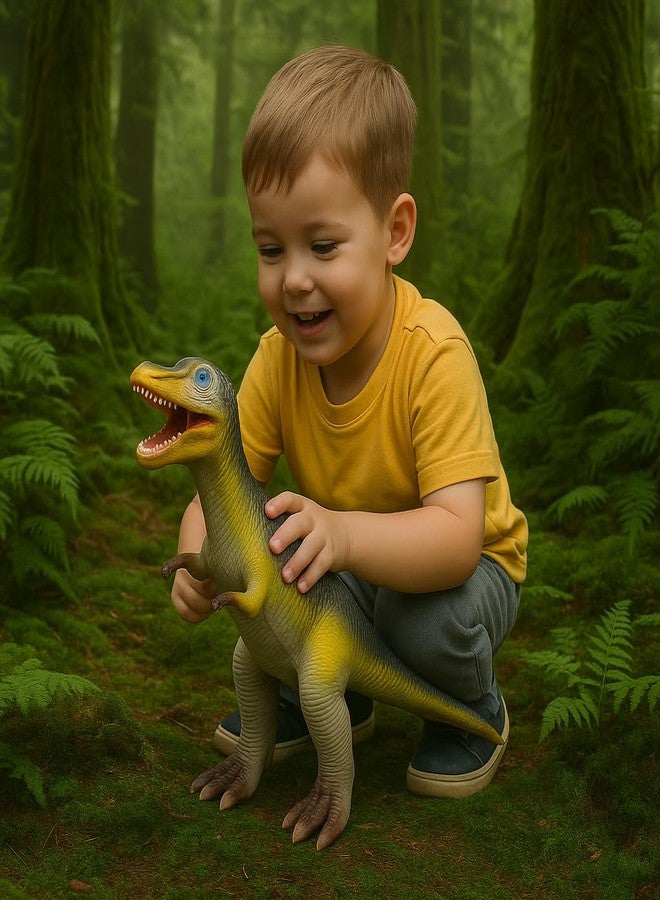 DTR Creation Tyrannosaurus Rex Dinosaur Toy ? 37 cm Realistic Dino Figure, Grey with Yellow Belly, Soft Rubber Prehistoric Animal Model for Kids - Image 5
